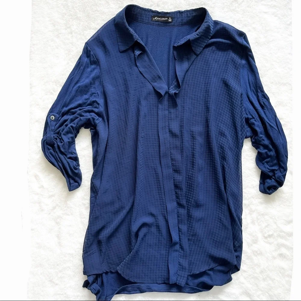 MIRACLESUIT TOP SIZE XL BEACH BREEZY BLOUSE RESORT EFFORTLESS VACATION CHIC - Picture 7 of 7